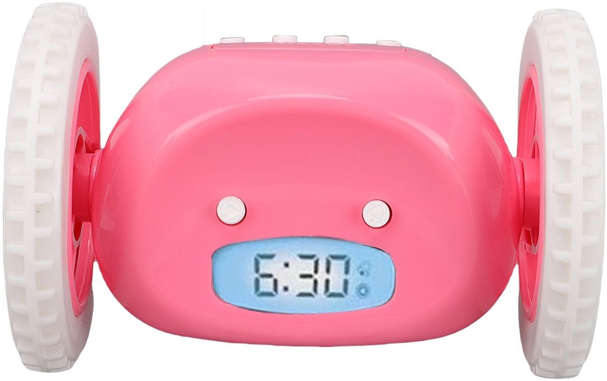 Dailygoods - Extra Luide Wekker met Wielen en Vibratie voor Zware Slapers