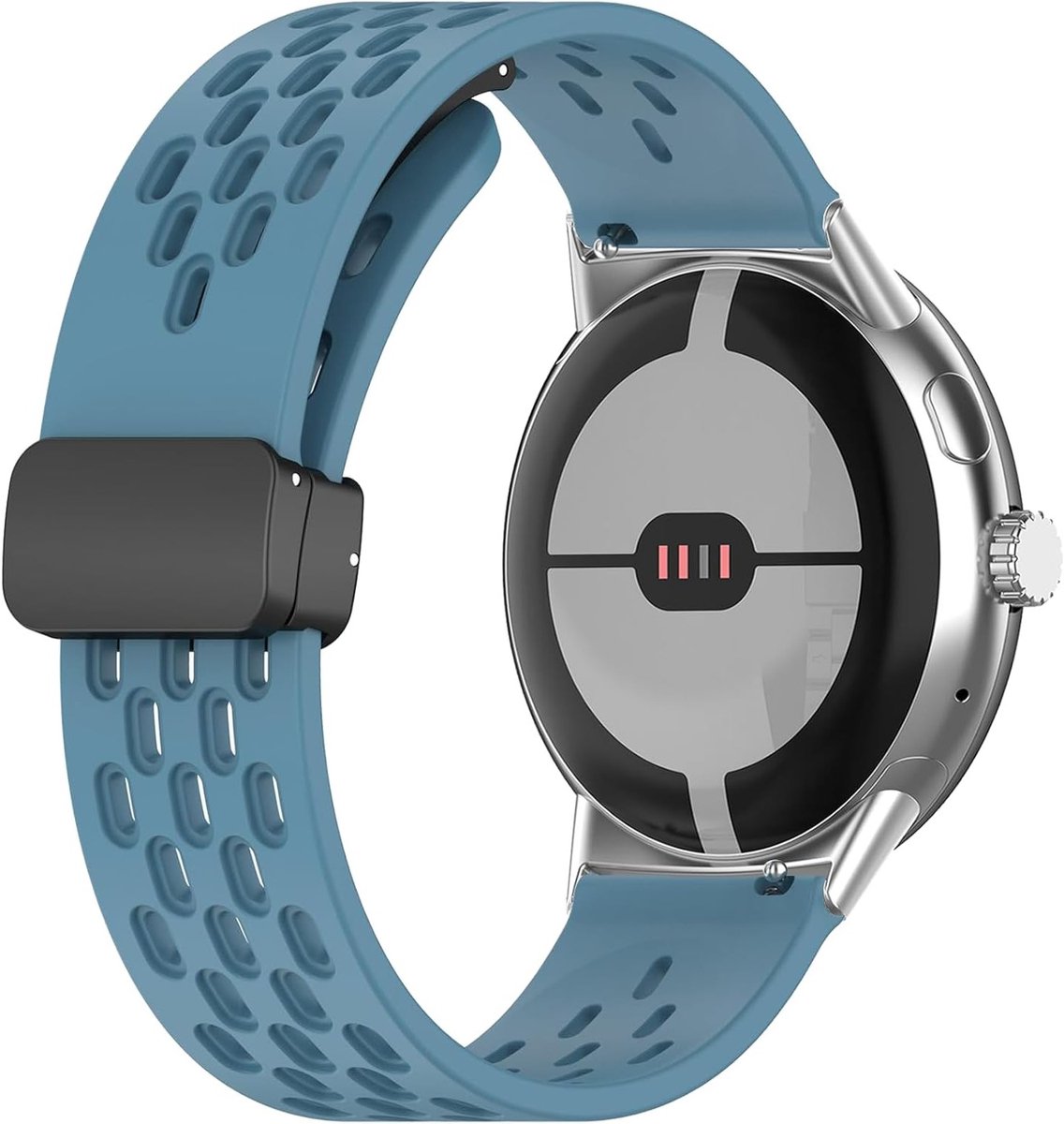 Siliconen Sportband voor Google Pixel Watch 4/3/2/1, Magnetische Sluiting, Azure Blauw, Comfortabel en Duurzaam