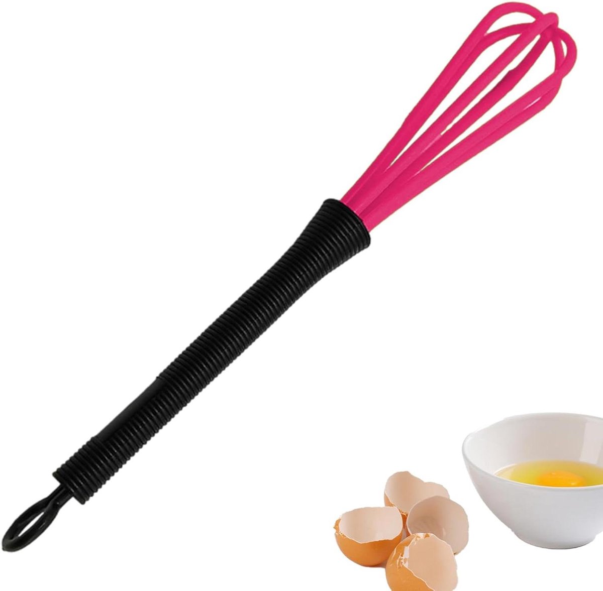 Keukengarde - Mixer garde - Koken en bakken - Ergonomische handgreep - 18 cm - Roze