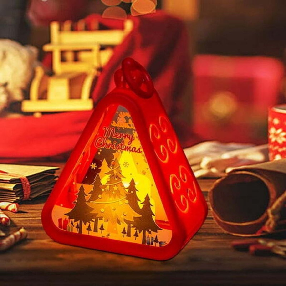 Vintage decoratieve tafellamp, klein nachtlampje, geschikt voor kerstbomen, open haarden, ramen, slaapkamers, nachtkastjes of bureaus, binnen- of buitendecoratie.