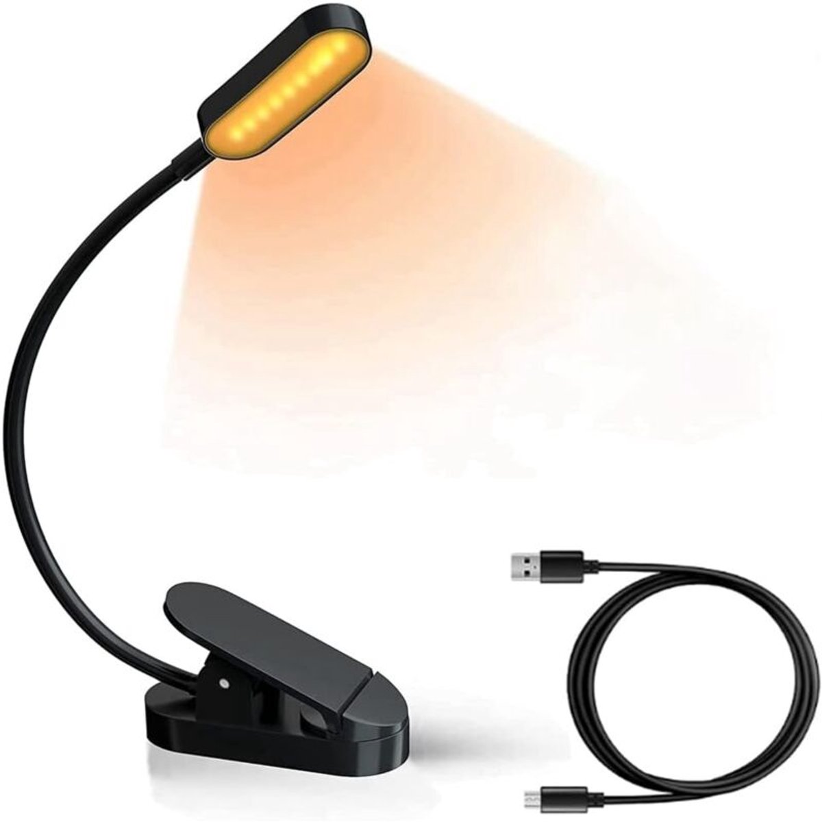 Deze clip-on leeslamp is ontworpengeschikt voor lezengeschikt voor het slapengaan en beschikt over drie kleurtemperaturen en traploze dimfunctie.