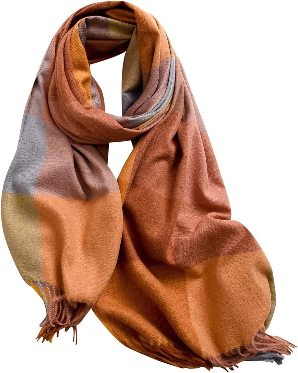 Dames Sjaal - Winter Sjaal - Warm Blijven - Ruit Patroon - Extra Groot - Gedekt