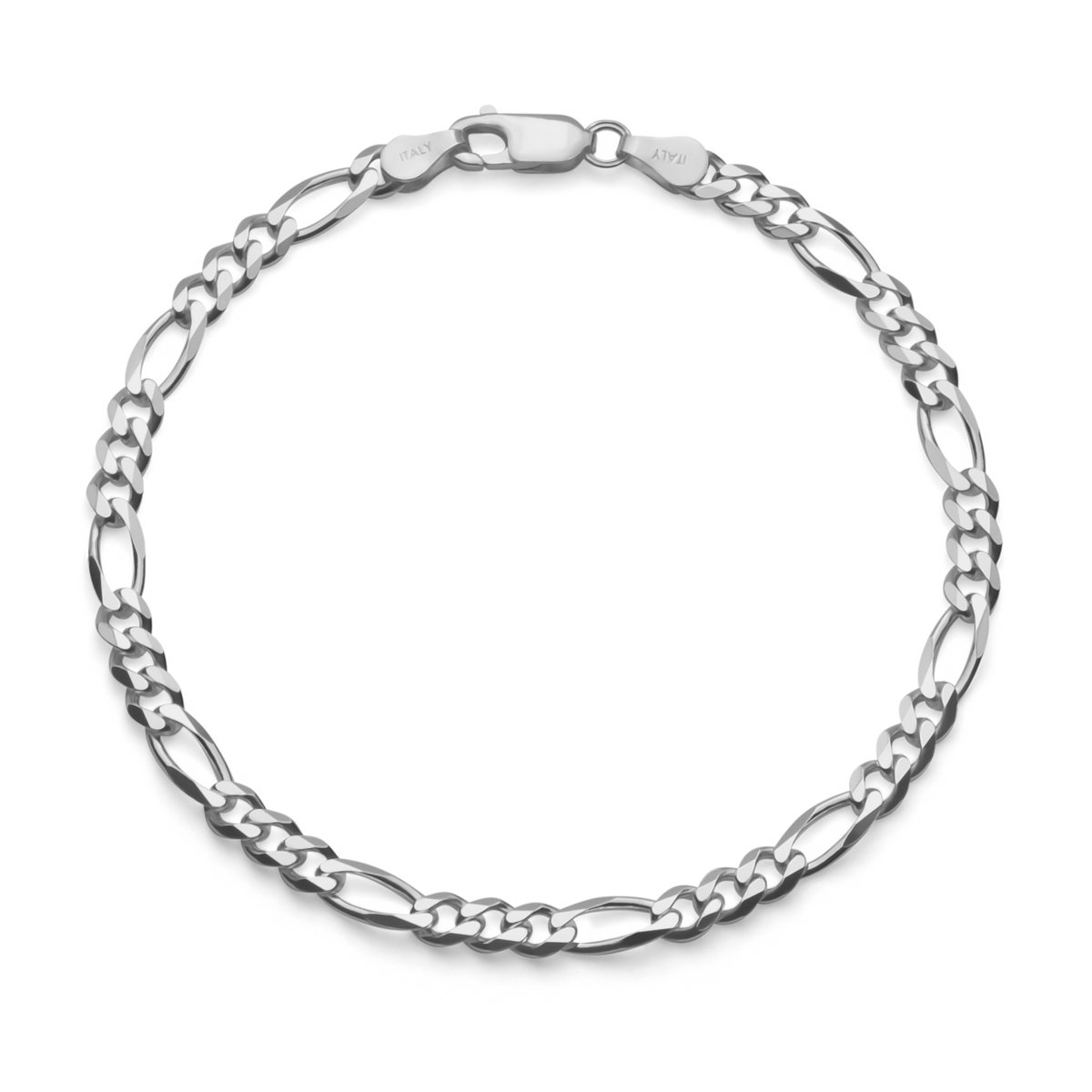 JUXE24-Figaro armband-Figaro bracelet-massief 925 zilver-4,5 mm breed-19 cm lang-6 zijdig geslepen