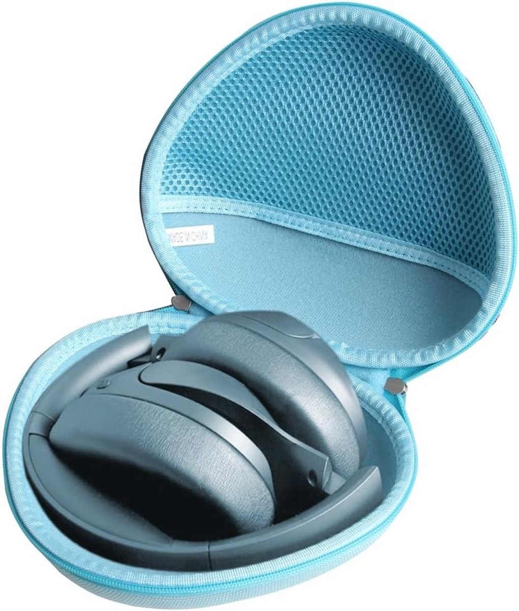 Hard Travel Case voor Draadloze Hoofdtelefoon met Actieve Geluidsisolatie, Opvouwbaar en Lichtgewicht, Geschikt voor Hi-Res Audio en Diepe Bass (Blauw)