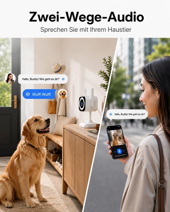 Bewakingscamera Binnen Buiten - Wifi Camera - Huis Beveiligen - 5G Verbinding - 2K Resolutie - Wit — afbeelding 3