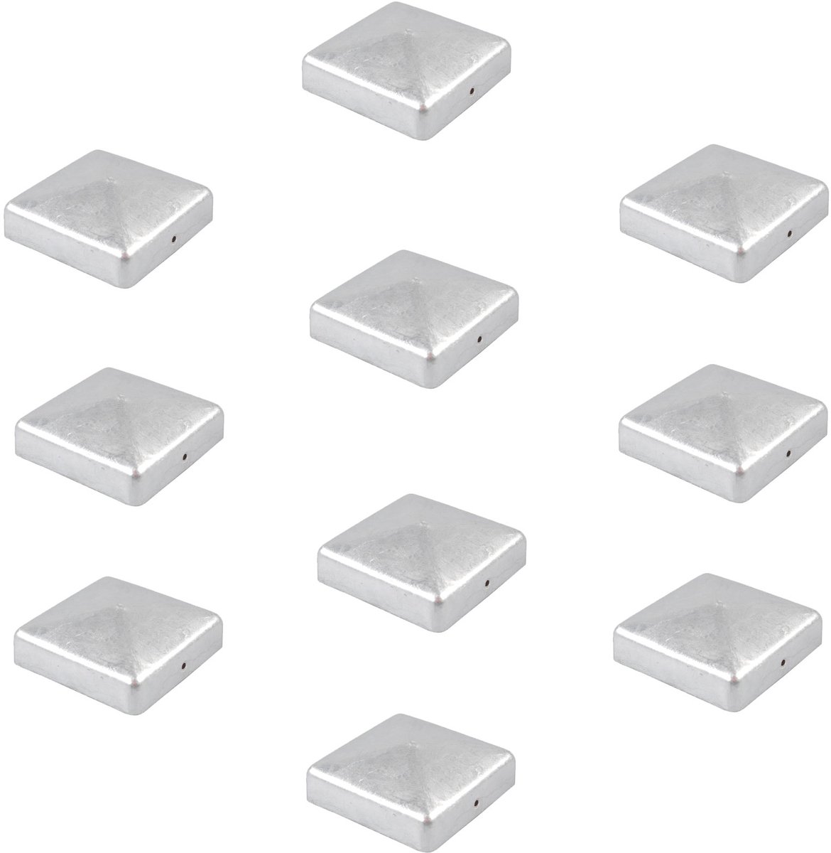 TRUTZHOLM - Paalkap Gegalvaniseerd - 91 mm - Piramide - Afdekkap voor Palen 9x9 cm - Hekwerk Bescherming - 10 Stuks Set