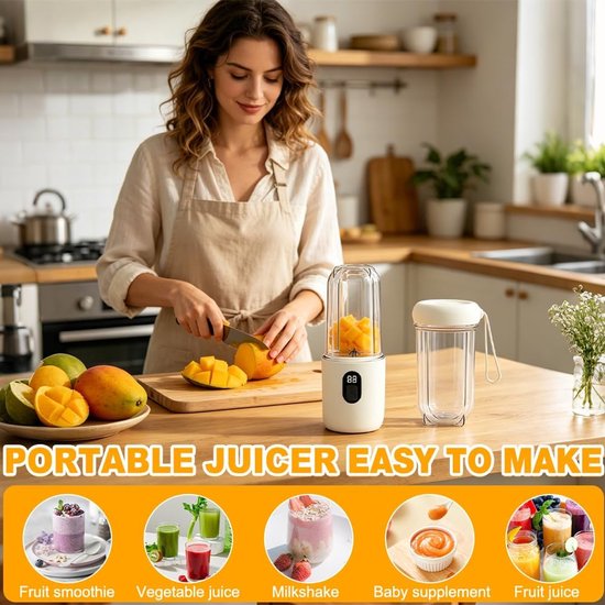 Mini Blender - Persoonlijke Mixer - Gezonde Smoothies Maken - Draagbaar Ontwerp - 300 ml Capaciteit - Zwart van MINI — afbeelding 4
