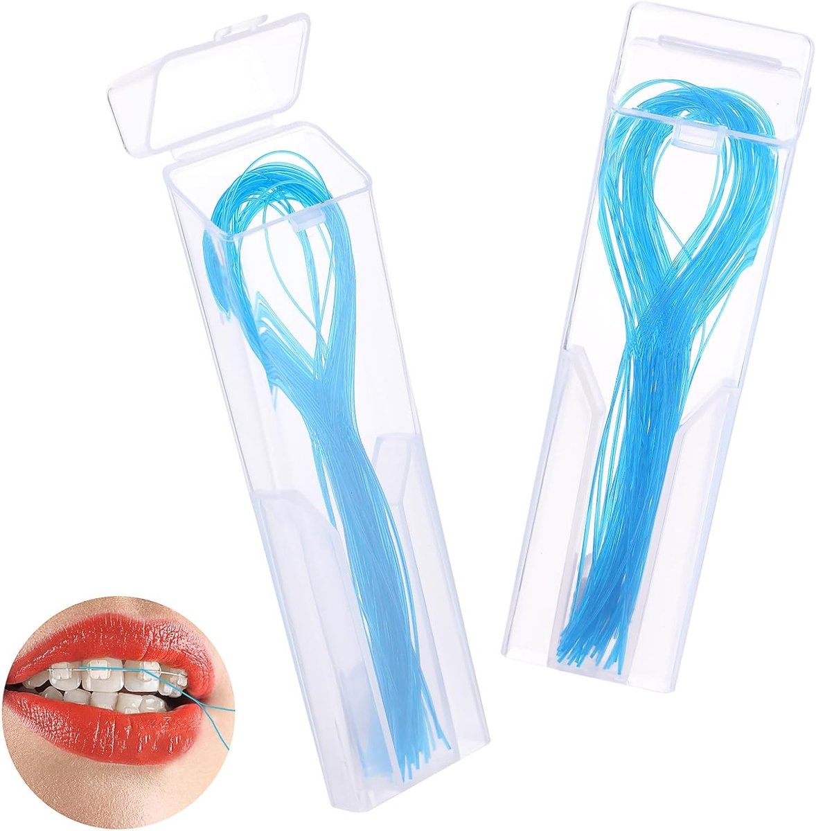 Diepe Reiniging Tandenstokers, 100 Stuks Interdentale Floss voor Beugels, Bruggen en Implantaten voor Optimale Mondgezondheid 2-Pack (Blauw)