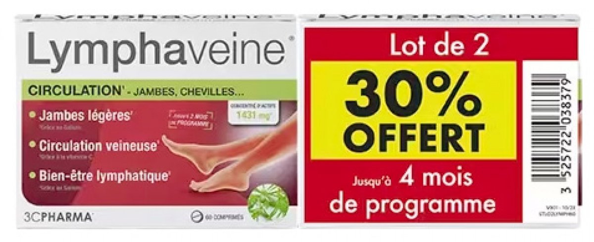 3C Pharma Lymphaveine Set van 2 x 60 tabletten