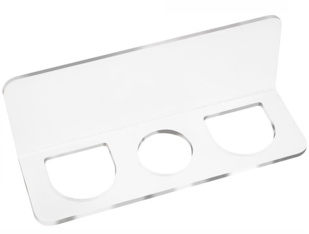 Dailygoods - Badkamer Kam Houder - Haarborstel Houder - Muur Gemonteerd - Drie Gaten - Opbergrek - Geschikt voor Badkamer - Compact Formaat