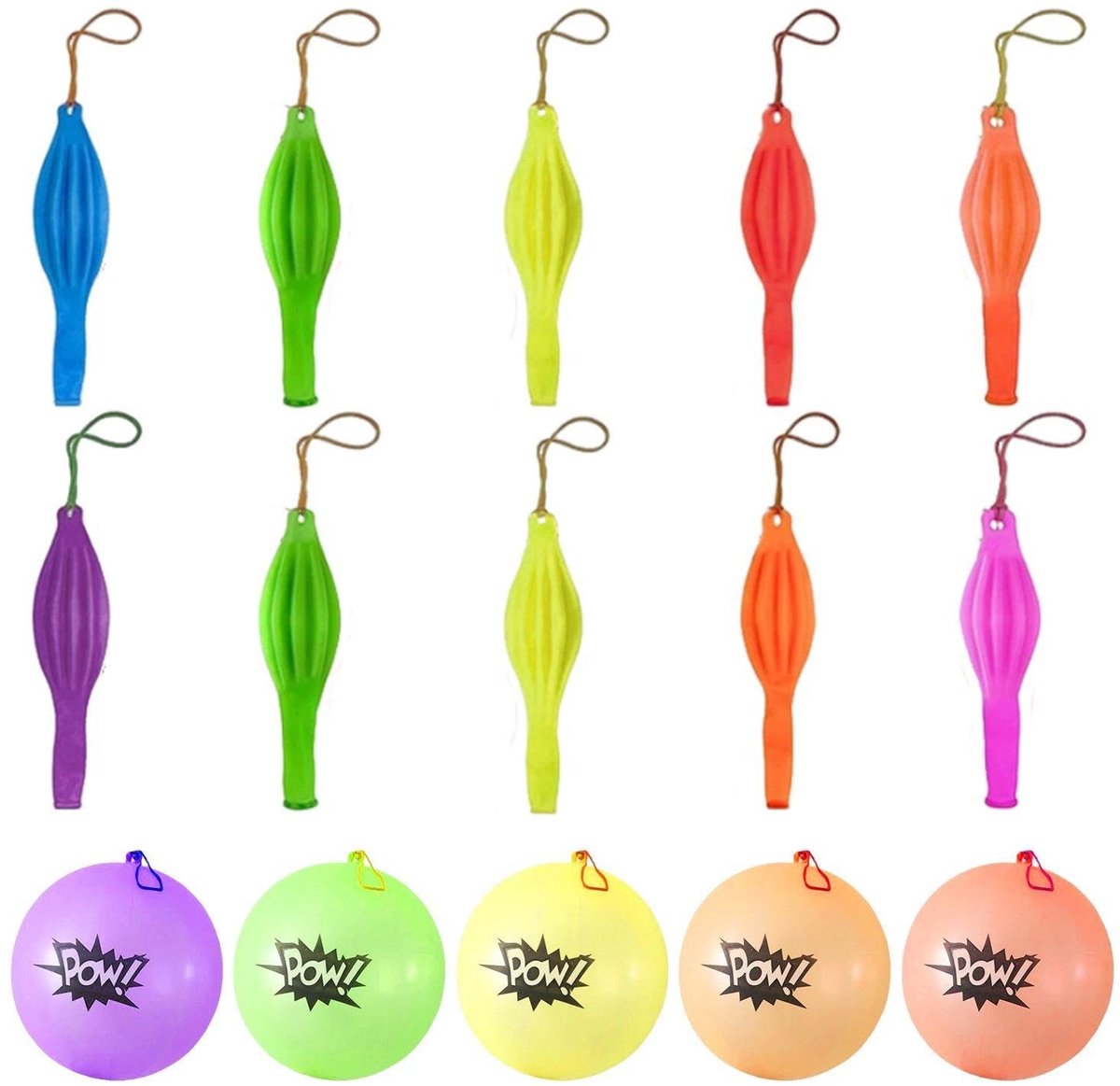 Dailygoods- Impactballen 10 Stuks - Bedrukte Ballonnen 5 Stuks - Latexballen - Speelgoedballen - Feestspeelgoedballen - Duurzaam en Elastisch