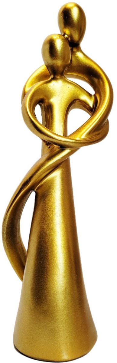 LAUZY - Standbeeld liefhebbers - Decoratieve standbeelden - Modern ontwerp - Goud - Abstract polyresin-sculptuur - Perfect voor kantoor en thuis...