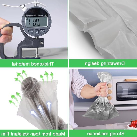 240 Stuks Afvalzakken 8 Liter, Witte Kleine Zakjes met Trekkoord voor Prullenbakken van 8-10 Liter, Ideaal voor Huishoudelijk Gebruik en Tuinafval — afbeelding 3