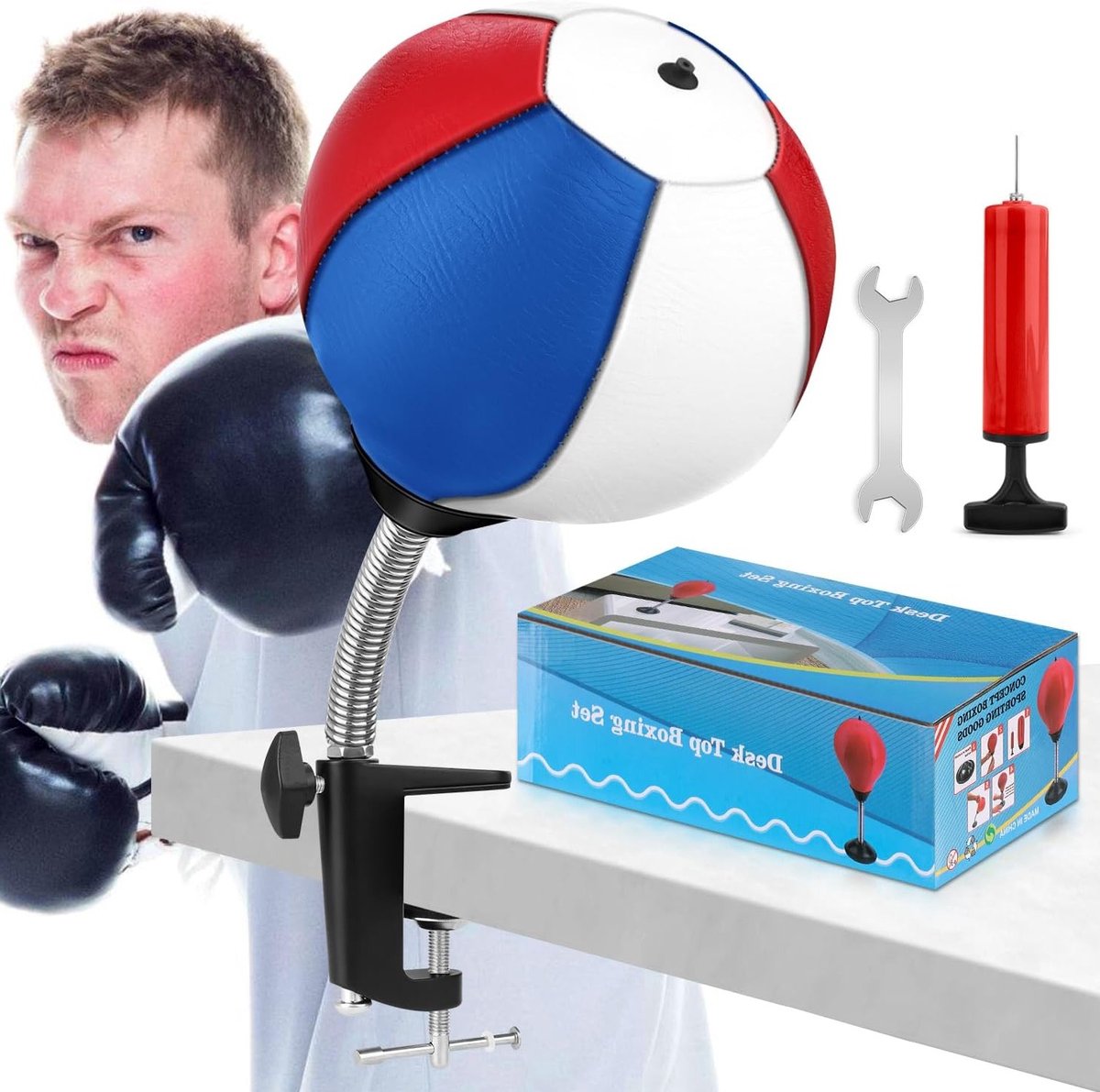 Professionele Desk Punching Bag met Speed Balls en Bureau Klem - Perfect voor Stressverlichting en Cadeaus voor Collega's