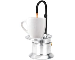 Dailygoods- Mokkapot Aluminium - Koffiezetapparaat 1 Kop 50 Ml - Lichtgewicht - Draagbaar - Geschikt voor Kookplaat - Snel Koffiezetten in 90 Seconden