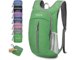 Vouwbare 10L Rugzak - Kleine Dagrugzak voor Wandelen, Reizen en Stadsuitjes, Lichtgewicht Mini Backpack voor Volwassenen en Kinderen (Donkergroen)
