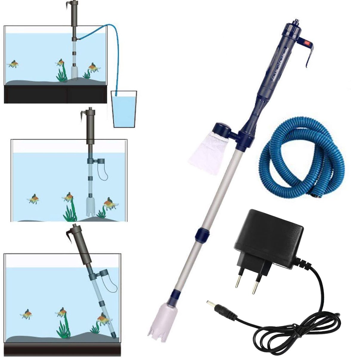 Dailygoods - Automatische Elektrische Batterij Aquarium Grindreiniger - Efficiënte reiniging - Compact ontwerp - Aquarium onderhoud - Gebruiksvriendel...