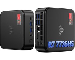 NiPoGi E3B Mini PC - АMD Ryzen 7 7735HS(8C/16T, tot 4,75 GHz) - 24 GB LPDDR5 - 512 GB SSD - Mini Desktop Computer - Windows 11 Pro - WIFI6