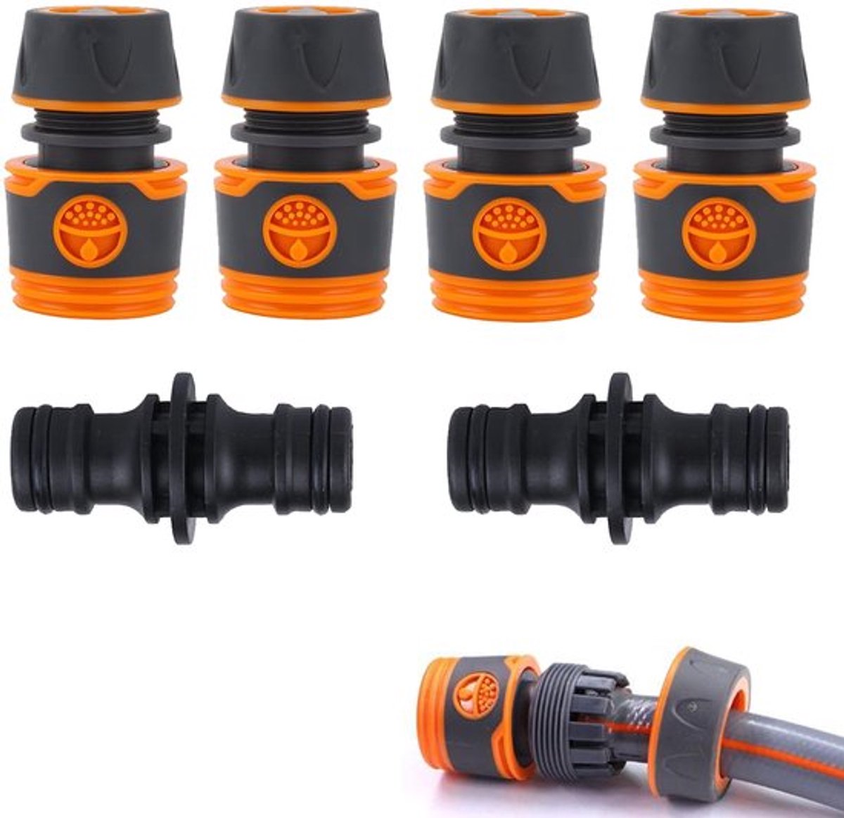 Allecto - Slangkoppeling Set - Tuinaccessoires - 6 Delige Kit - 1/2