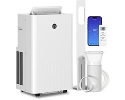 Mobiele Airco 12.000 BTU - 4-in-1 Smart Airconditioning met WiFi & Spraakbesturing - Koelen, Ontvochtigen, Ventileren - Inclusief Raamafdichting