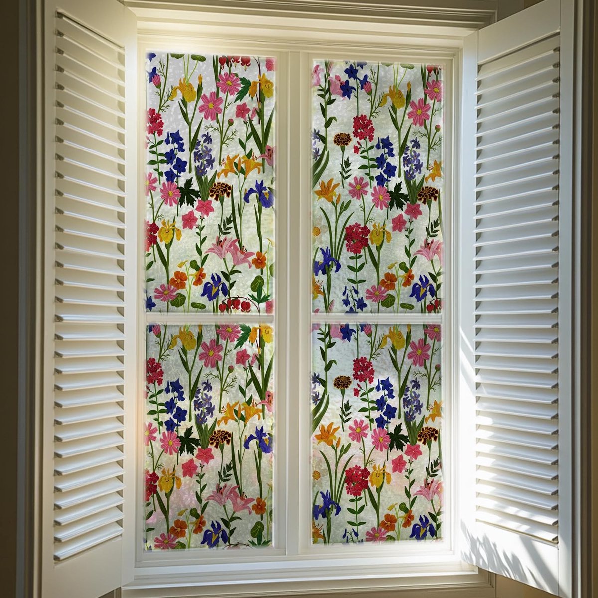 Dailygoods- Vensterfolie Ultieme Privacy - Raamfolie Glas in Lood - Statische Raamfolie - UV-bescherming - Energiezuinig - Eenvoudige Doe-Het-Zelf Oplossing