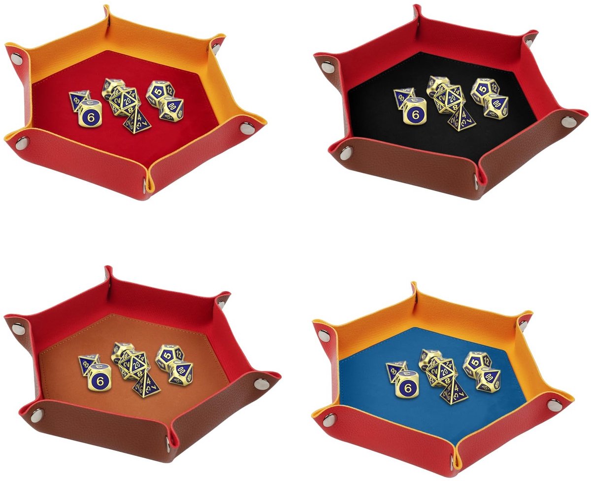 Dailygoods- Dobbelbord Dubbelzijdig Ontwerp - Opvouwbare Dobbelbak - PU Leer - Fluwelen Binnenkant - Geschikt voor Dungeons & Dragons - Perfecte Bescherming - Dobbelstenenlade