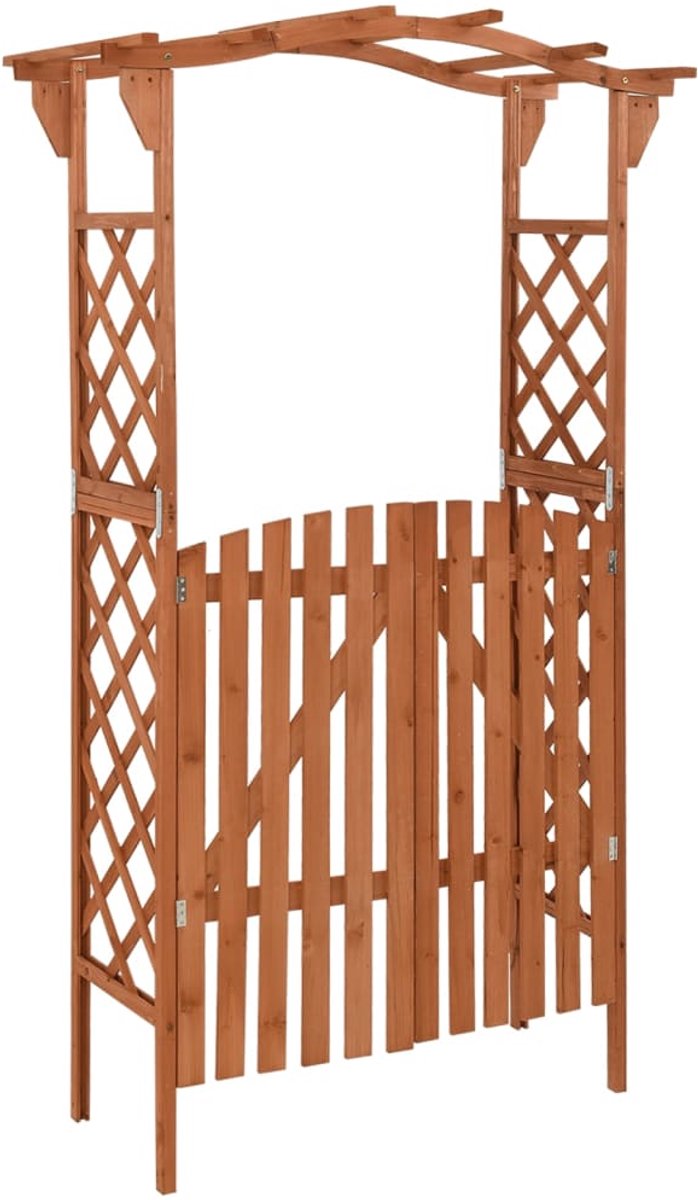 Tuinboog - 116 x 40 x 204 cm - massief - weerbestendig - Bruin