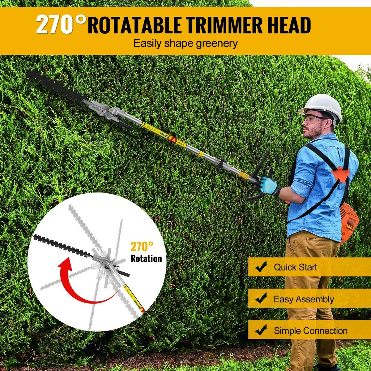 Innovastore Grasmaaier - Handgrasmaaier - Benzine Grasmaaier - Bosmaaier - Heggenschaar - Kettingzaagmaaier - 6-in-1 benzinetrimmer - – foto 3