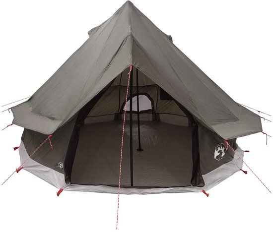 vidaXL - Tipi - Tent - met - dak - Bruin - Grijs - 250 - x - 250 - cm - Polyester - en - Staal van Vidaxl — afbeelding 4