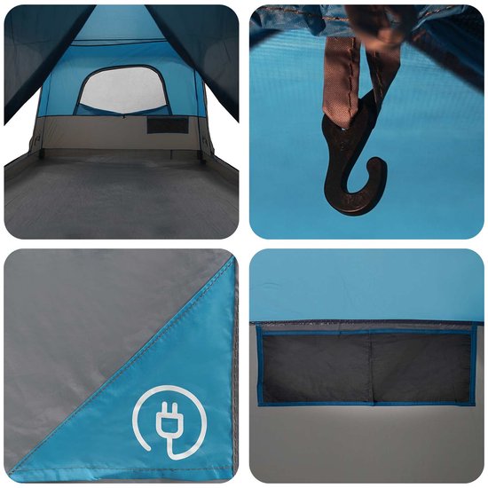 vidaXL - Familietent - 6-persoons - Blauw - Polyester van Vidaxl — afbeelding 5