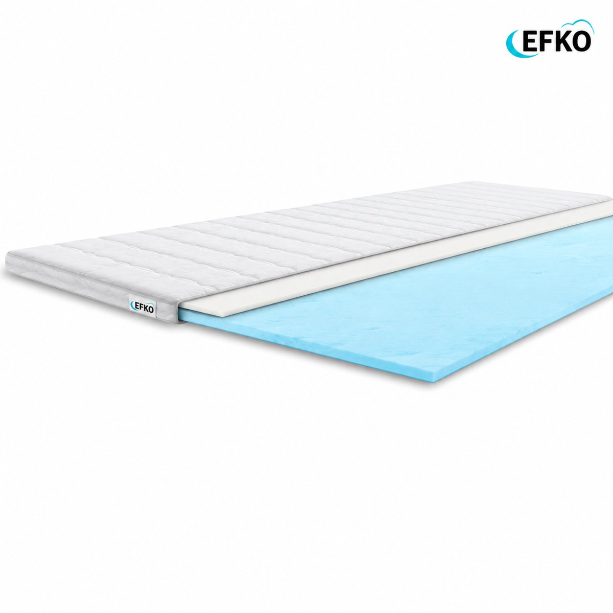 EFKO - Koudschuim Topper – 180x200cm – HR45 – 7 cm dik – Topdekmatras – Anti-Allergisch – Afritsbare Wasbare Hoes – OEKO-TEX