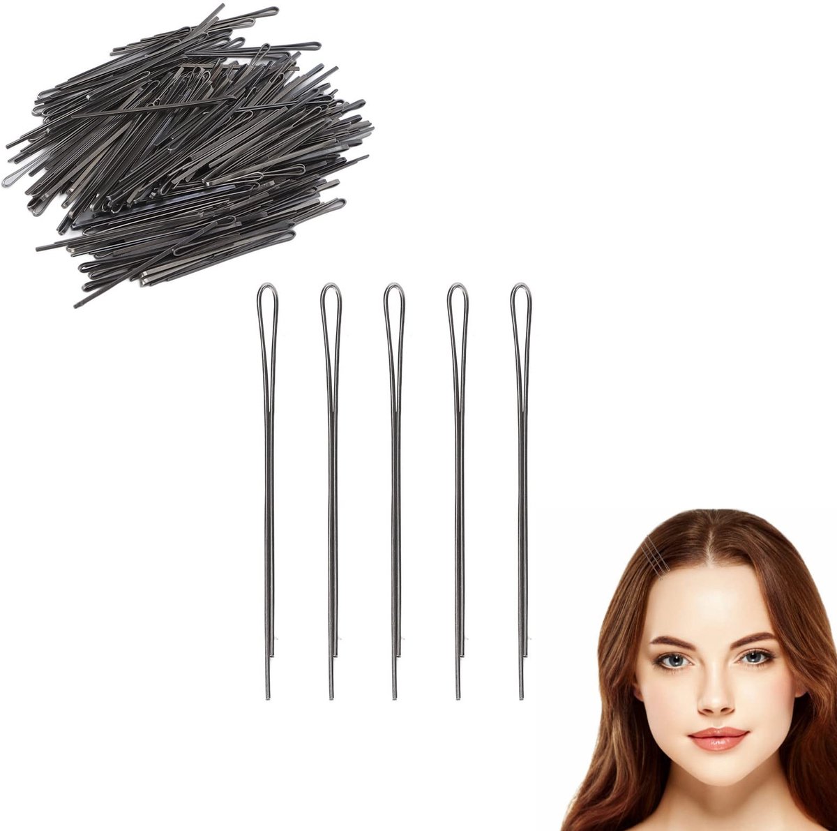 Dailygoods- Haarspelden Antislip - Zwarte Haarspelden - Draagbare Haarclips - Herbruikbare Haarspelden - Platte Haarspelden - Voor Styling en Make-up