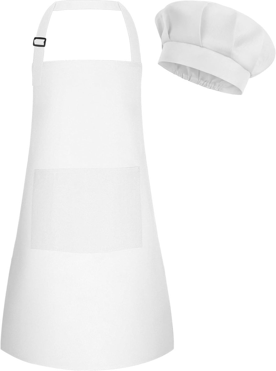 Verstelbare Kinderschort met 2 Zakjes en Koksbuis voor Koken en Bakken, Perfect voor Creatieve Keukenavonturen