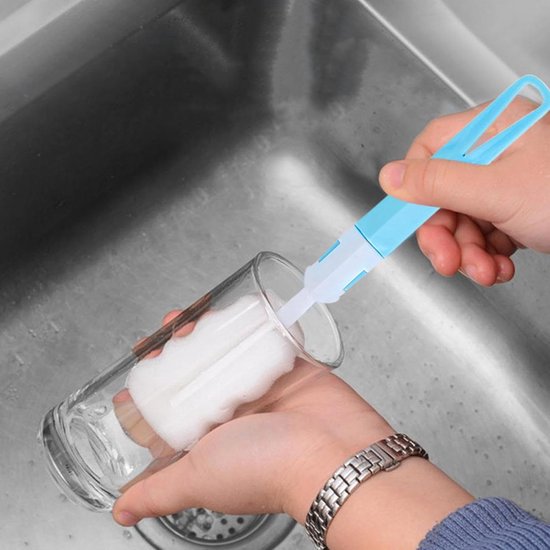 10 Stuks Fles Borstel - Flessenreinigingsborstel Set - Flessenreiniger - Schoonmaakborstel - Flessenborstel Baby - Drink Fles Spons - voor het reinigen van glazen melkbekers, comfortabel om vast te houden, vervangende spons — afbeelding 3