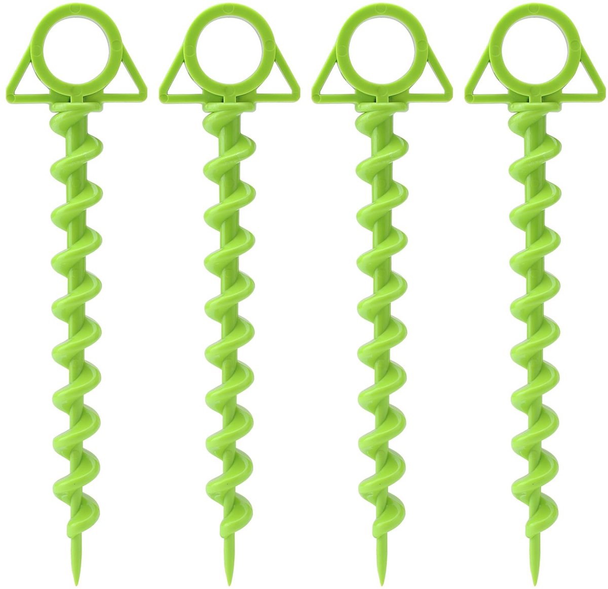 Dailygoods- Schroefharingen 25 cm - 4 stuks - Stormbestendig - Kunststof - Tentharingen - Grondschroeven voor grote tenten - Grondpennen