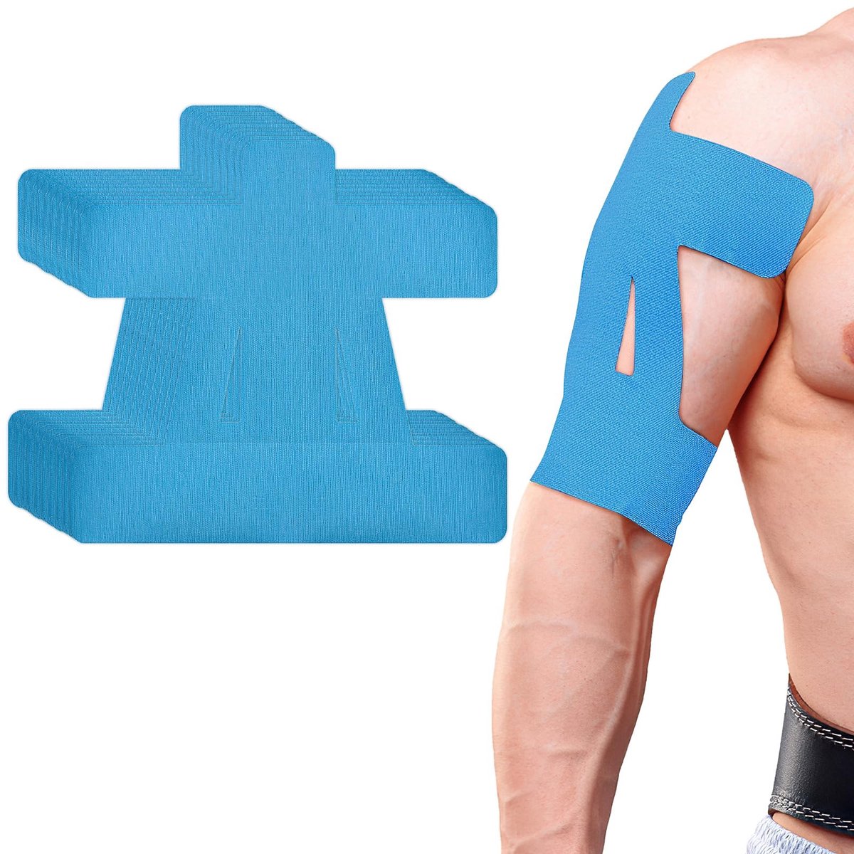 Dailygoods- Kinesiotape Voorgesneden - Waterdicht - Fysio Tape Elastisch - Draagcomfort - Ademend - 10 Stuks - Fysiotape