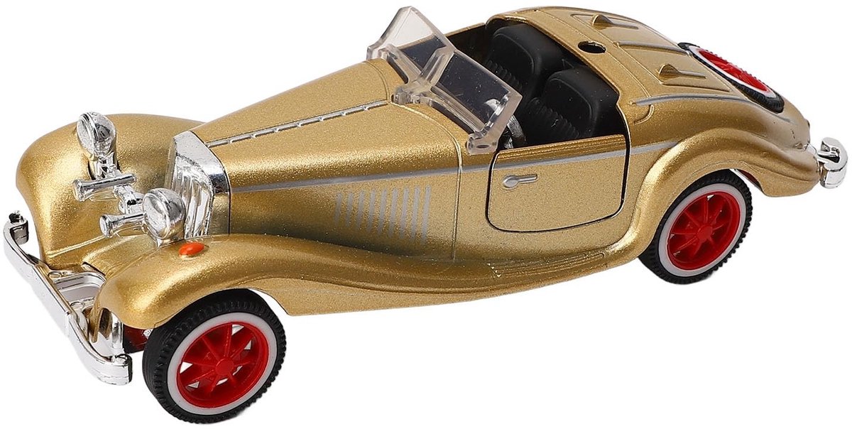 VLEMICO- Diecast Model Auto 1:32 - Vintage Cabriolet - Educatief Speelgoed - Veilig voor Kinderen - Metalen/Plastic - Stimuleert Fantasie - Modelauto
