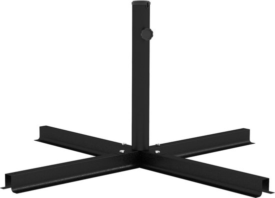 Kruisvoet (4 kg) voor zweefparasol (Ø 38–48 mm) – Stevige zwarte parasolhouder, 100 x 100 x 75 cm