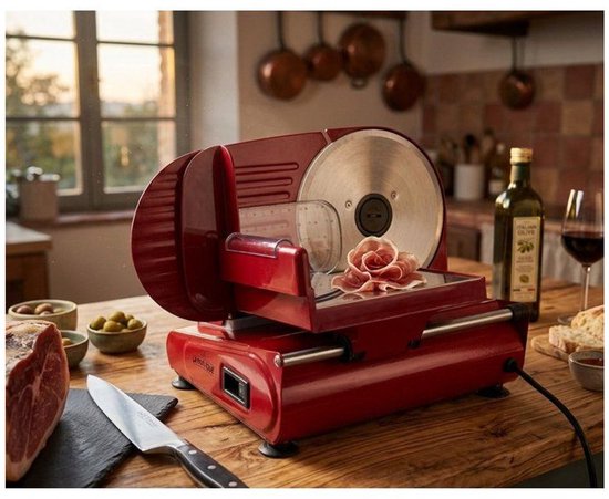 Le Pratique - Krachtige Elektrische (100W) Allessnijder voor Brood, Vlees & Kaas - Ø19 cm RVS-mes - Perfecte Snijdikte van 0-15 mm - Made in Italy — afbeelding 3