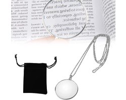 Hanging Magnifier met Ketting, 5X Vergrootglas voor Handen Vrij, Ideaal voor Hobby en Lezen