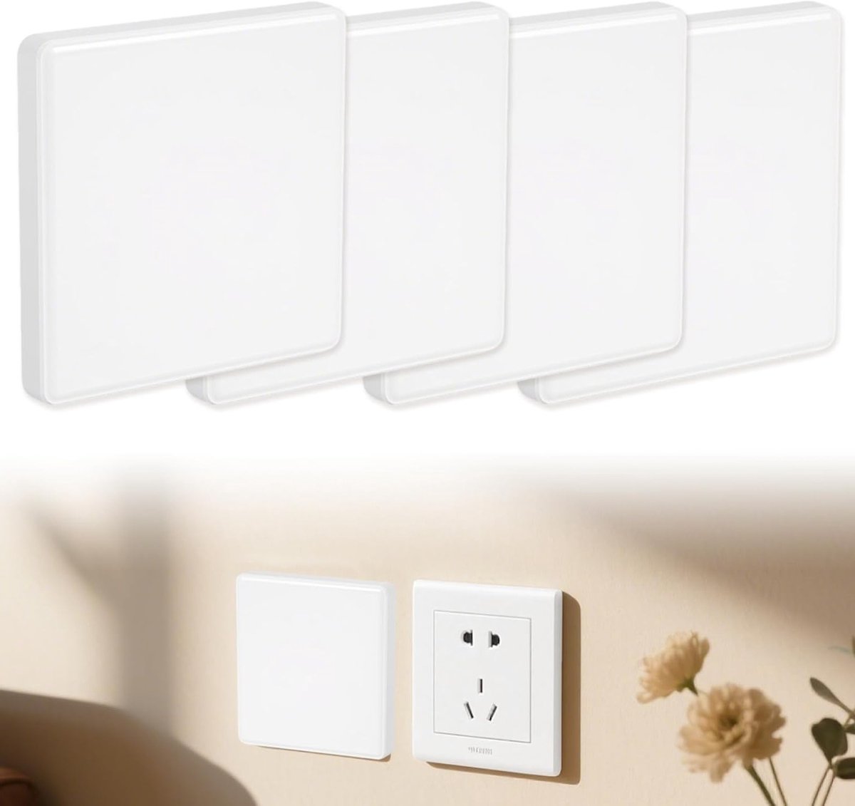 Blinde afdekplaat 86 x 86 mm - witte polycarbonaat cover - duurzaam en waterdicht - voor ongebruikte stopcontacten - ShopVlot