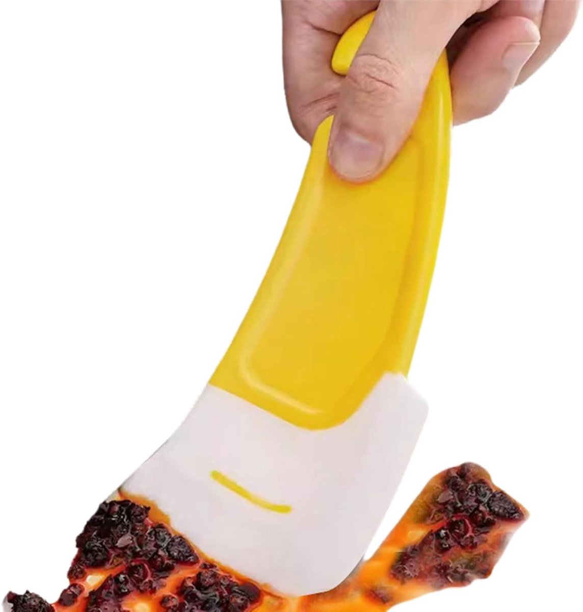 Keuken Schraper - Schoonmaak Tool - Gerechten Schoonmaken - Zacht en Veilig - 14 x 5 cm - Geel