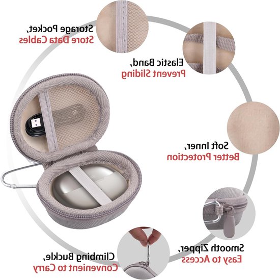 Aenllosi voor SHOKZ OpenDots ONE - Open-Ear hoofdtelefoon harde hoes, beschermhoes compatibel met Shokz Opendots One oordopjes, grijs (alleen hoes) van Aenllosi — afbeelding 2