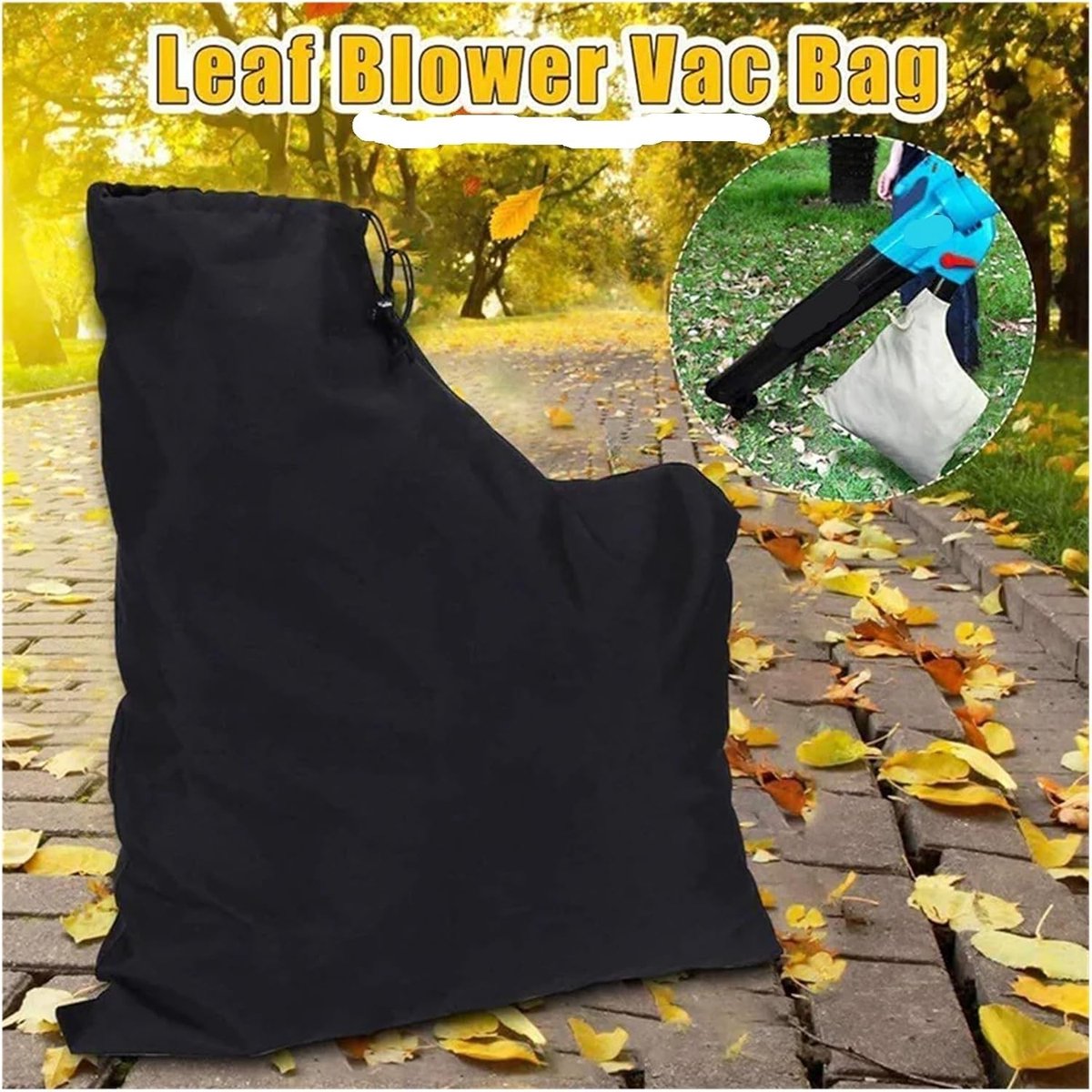 Opvangzak Bladblazer - Stofzuiger Zak - Tuinonderhoud Efficiënt - Herbruikbaar Materiaal - 3 stuks - Zwart