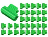 Kasklemmen - 32 Stuks - Klemmen - Kunststof - Vaste gesp - Buisklemmen voor kassen - Tuinieren - Plantenklemmen - Clips - Tuinaccessoires - Ideaal voor het vastzetten van zeildoeken, schaduwnetten, kasfolies of kunststofgaas - 16 mm - Groen