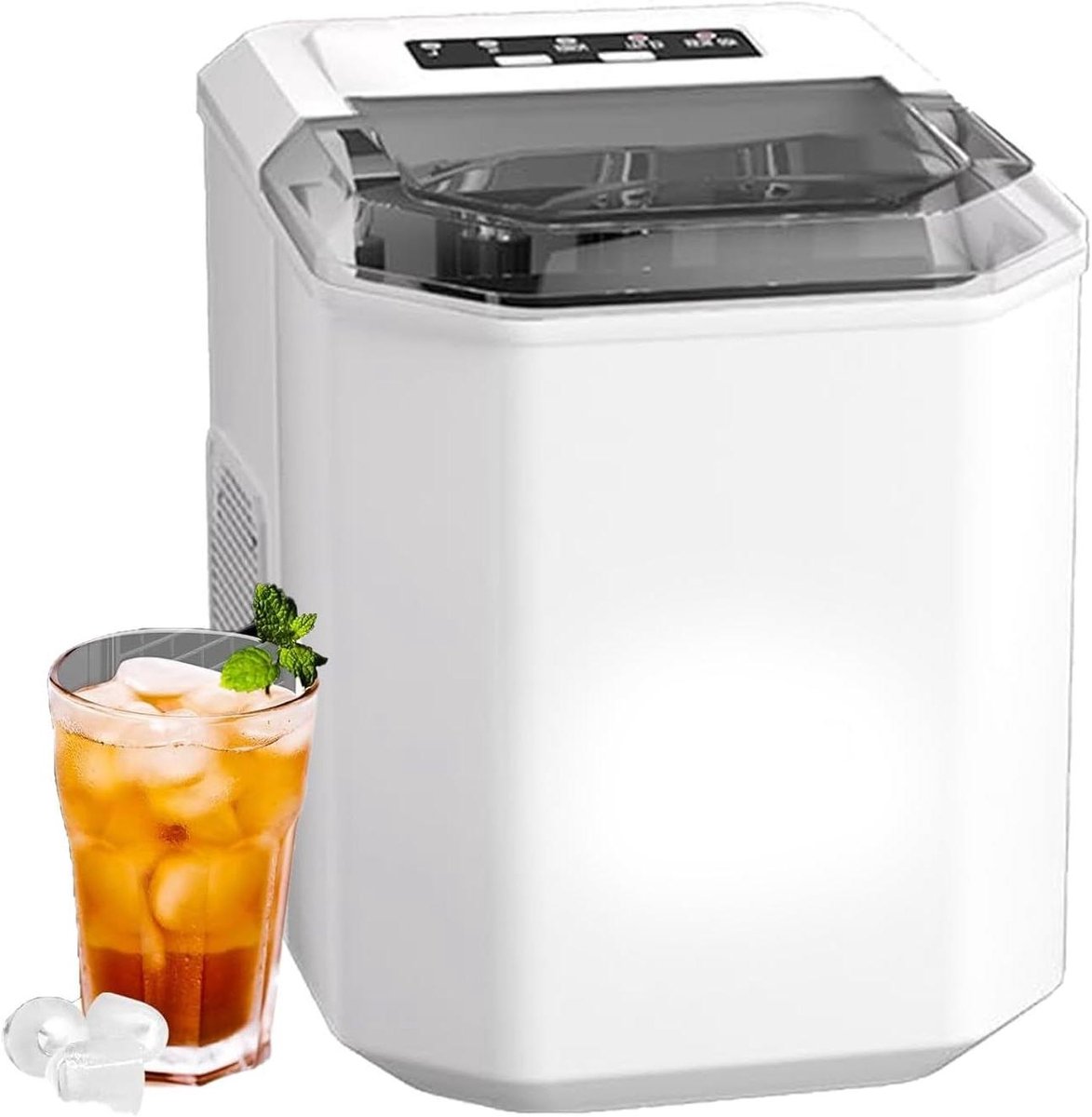 Ijsmachine Aanrecht - Draagbare Ijsmaker - Drankjes Koelen - Zelfreinigend Programma - 26 Kilo Per Dag - Wit