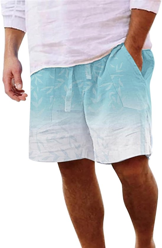 Casual Strandbroek - Zomerbroek - Ontspannen Zomer - Lichtgewicht Materiaal - Korte Maat - Blauw — afbeelding 3