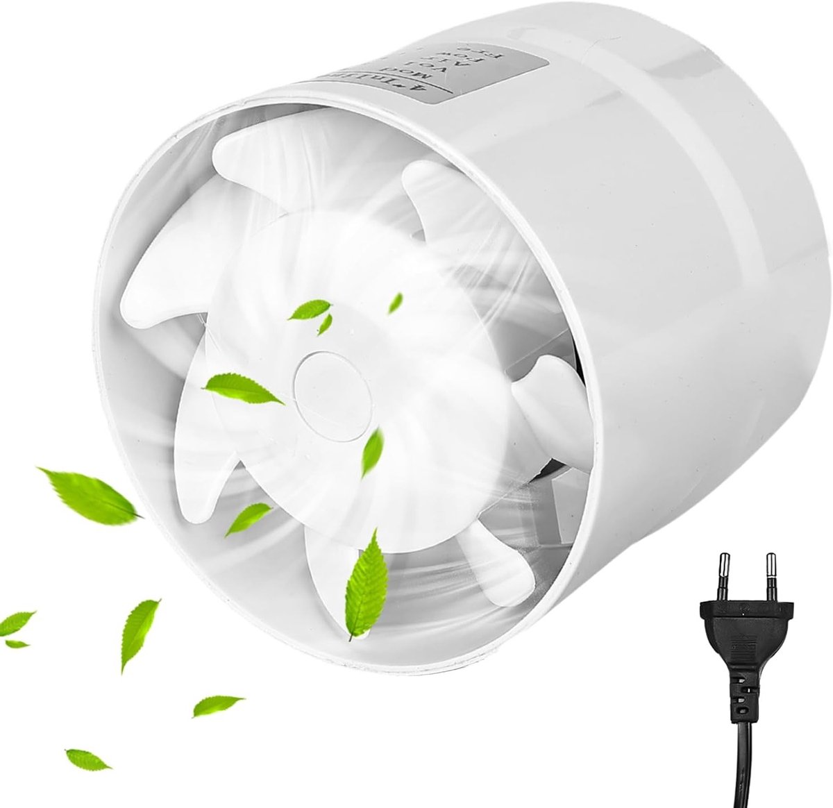 Krachtige Afvoerventilator (100mm) voor Badkamer, Keuken of Zolder - Inbouw Buisventilator met Schakelaar