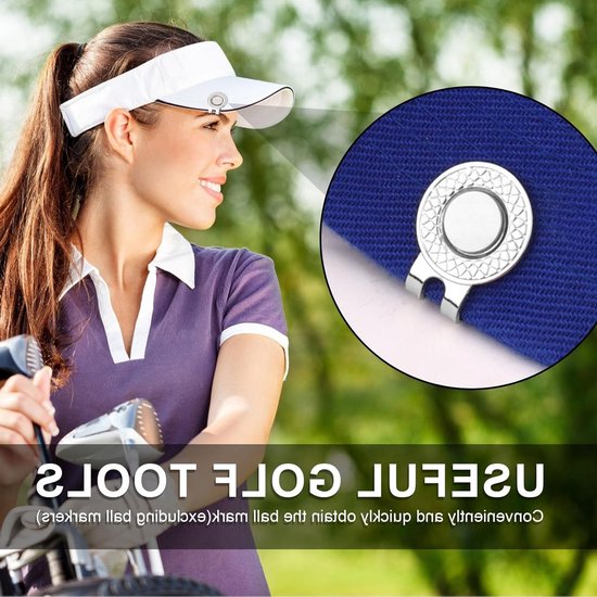 6 stuks magnetische golfhoedclips, metalen golfbalmarkerhouder voor golfpet, broek, tassen, riemen, golfhoedclip, magneet, golfaccessoires, cadeaus voor golfliefhebbers (2 cm, kruistextuur) van Merkloos — afbeelding 3