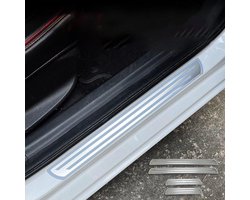 Instaplijsten Set - Deurbeschermers - Auto Beschermen - Roestvrij Staal - 4 Stuks - Zilver